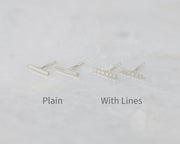 Simple Bar Stud Earrings - Plan and With Lines
