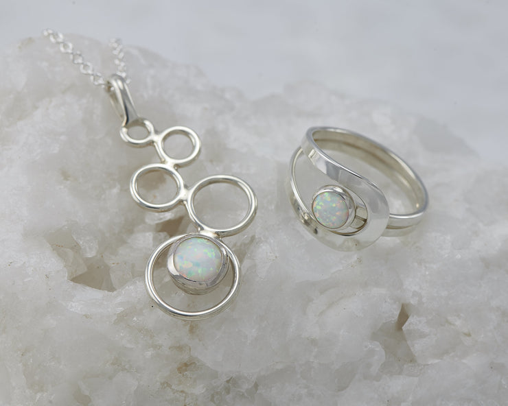 opal necklace and matching opal ring