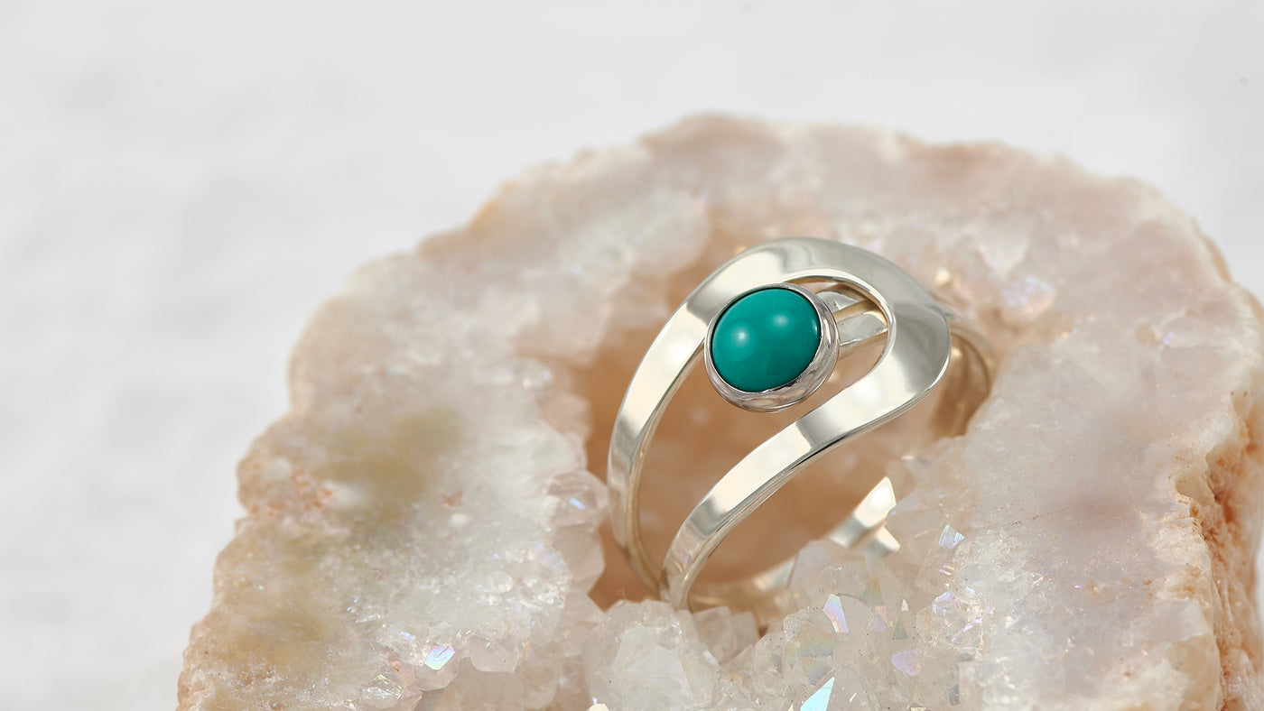 Turquoise Silver Wrap Ring