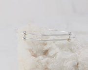 adjustable bangle bracelet silver wrapped around white rock