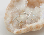Simple Bar Stud Earrings on crystal
