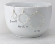 silver hoop earrings small, medium, large