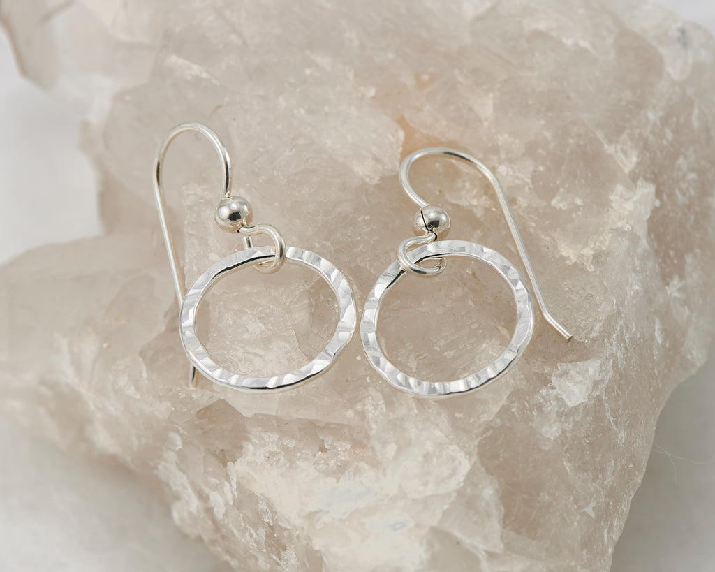 Buy Hammered Sterling Silver Triple Circle Dangle Earrings, Hammered Silver  Drop Earrings, Handmade Silver Earrings, Silver Dangle Earrings Online in  India - Etsy
