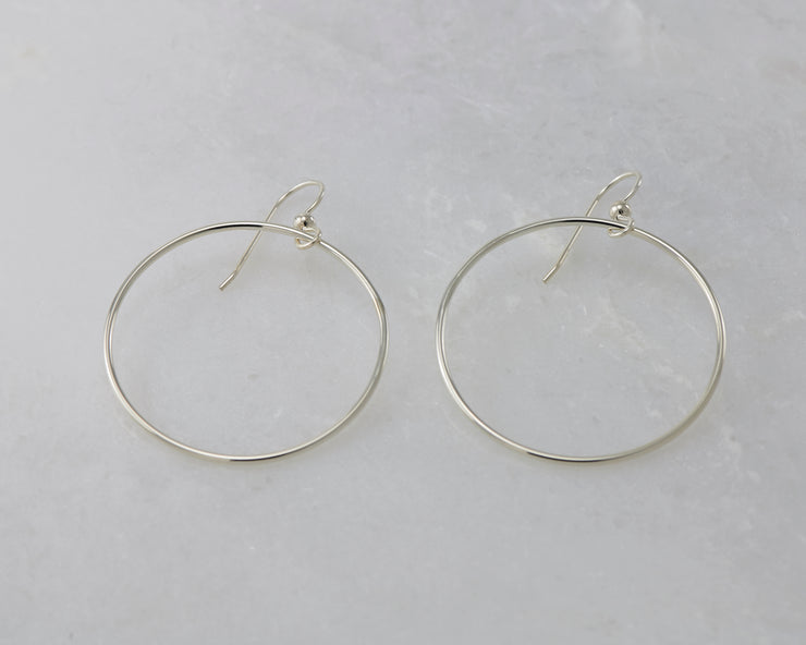 Large Silver Hoop Earrings