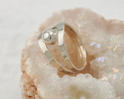 modern silver wrap ring in geode