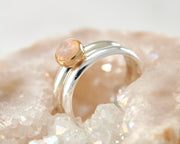 moonstone engagement ring & matching wedding ring