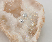 stud silver polished earring in quartz