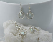 full opal silver jewelry set