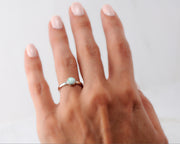 woman wearing opal silver ring