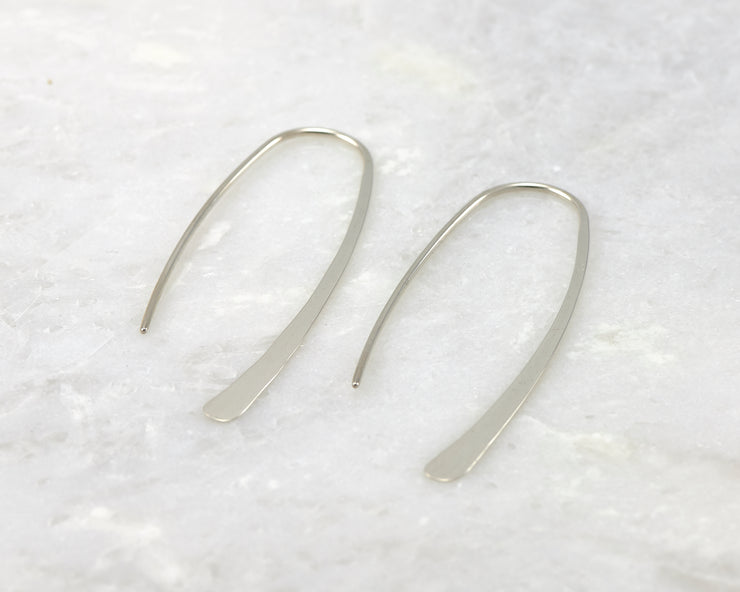 Silver Dangle Earrings Open Hoop