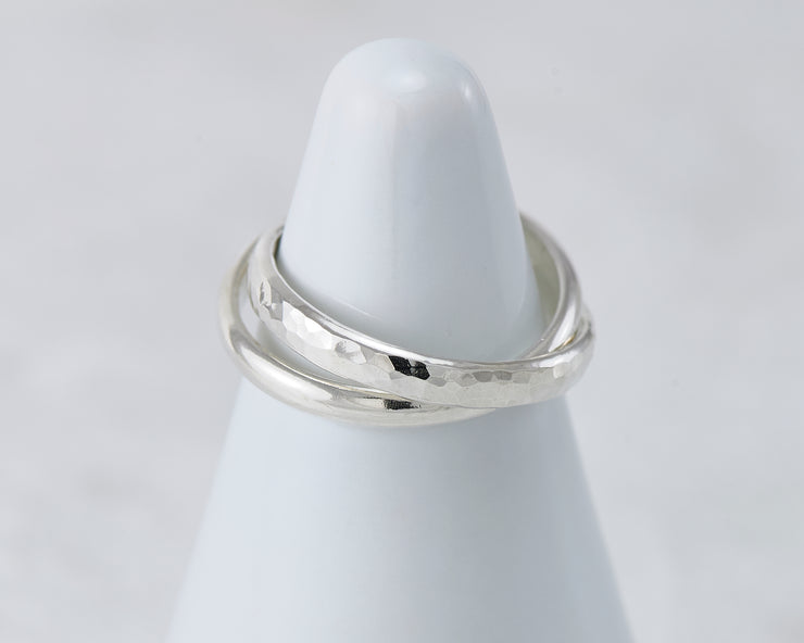 White ring holder with Silver rings