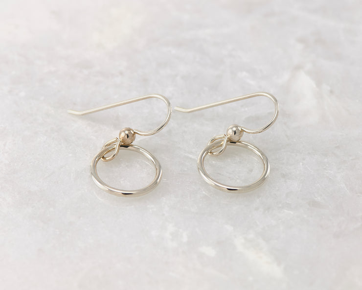 Small Silver Hoop Earrings - Circle Dangle Earrings by Artulia Jewelry