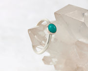 silver turquoise ring on crystal rock