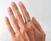 woman wearing turquoise silver ring