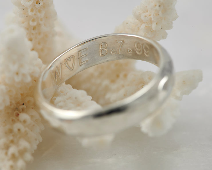 Custom ring engraving on coral