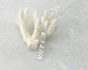 silver bar y-necklace on coral